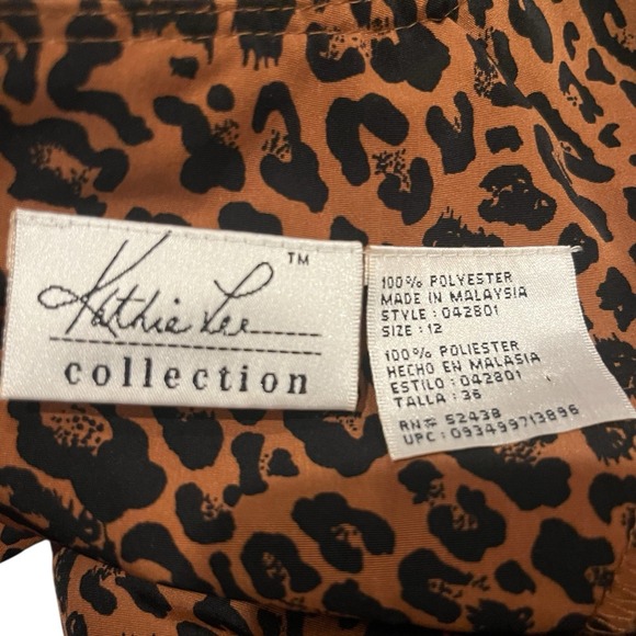 90s Grunge Alternative‎ Cheetah Print Midi Dress Sz 12 Edgy Soft Alt Y2K - Picture 4 of 5